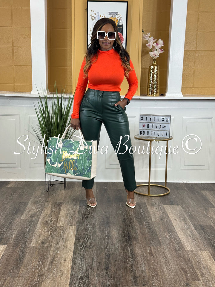 Luxe Emerald Leather Pants