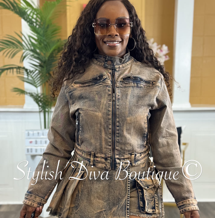 Rider Tinted Denim Jacket (Copper)