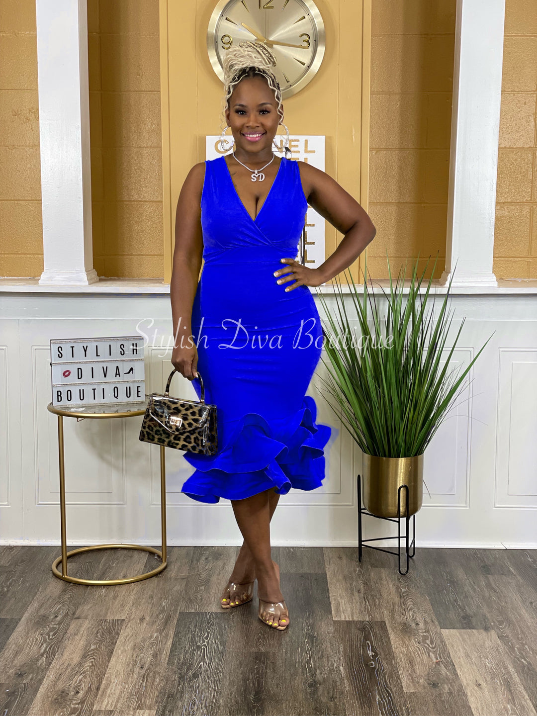 Majestic Midi Dress (Royal Blue)