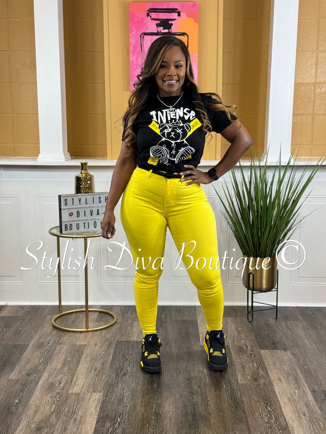 So Curvy Stretch Skinny Jeans up to 2XL (Yellow)