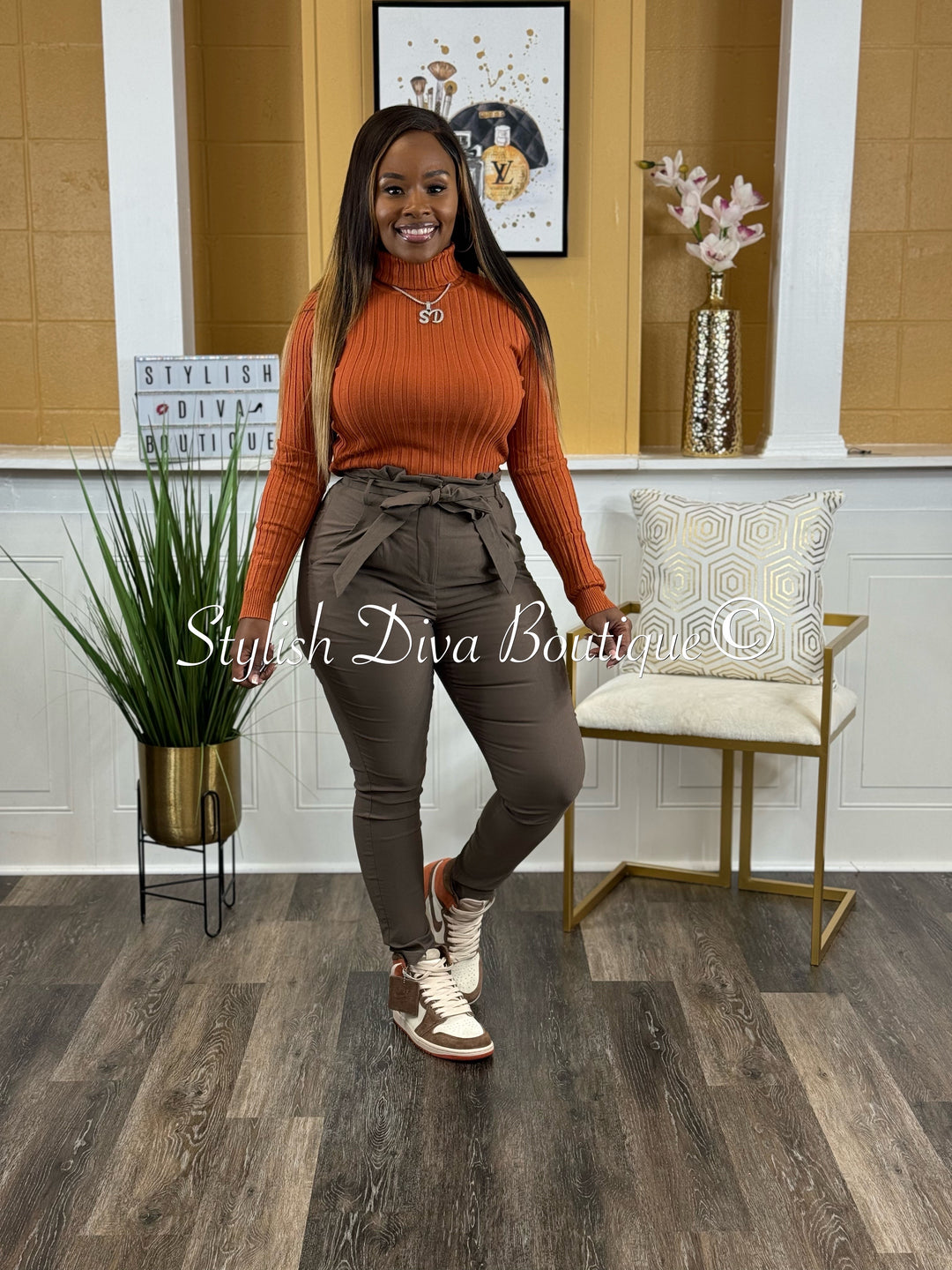 Luxe Diva Pants (Dark Brown)