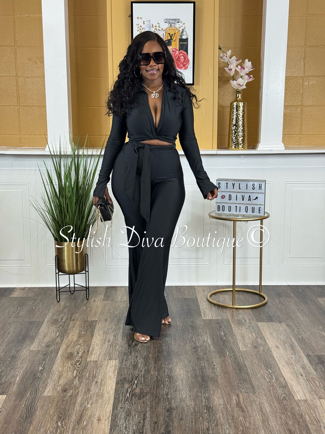 Desi 2pc Flare Set (Black)