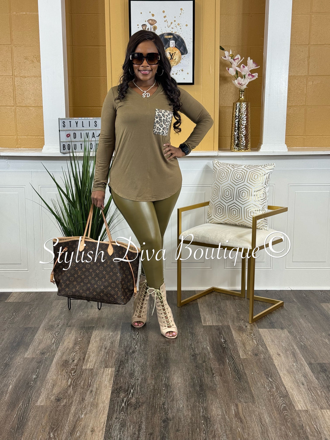 Another Cute L/S Legging Set (Dusty Olive)