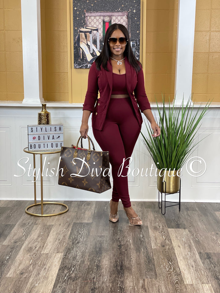 Boss Babe 3pc Jacket Set up to 3XL (Port)