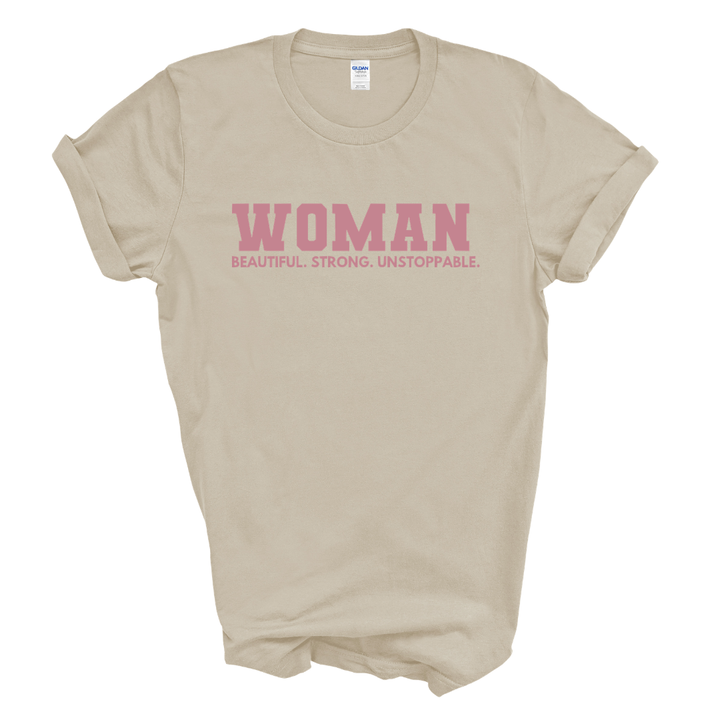 WOMAN Graphic Tee (Mauve Print)