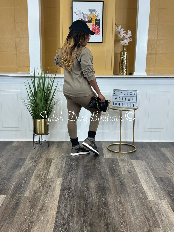 Butter Soft Microfiber Leggings up to 3XL (Mocha)