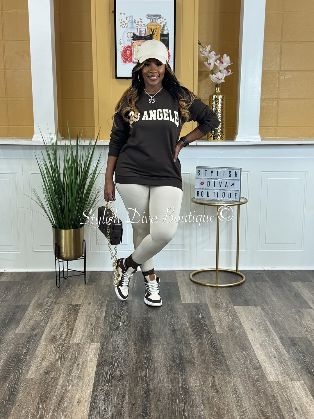 Brooklyn Sweatshirt Only up to 3XL (Cream Print)