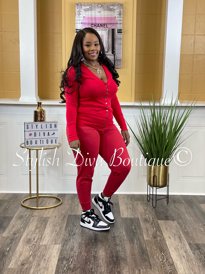 Riah Jogger Set (Dk Red)