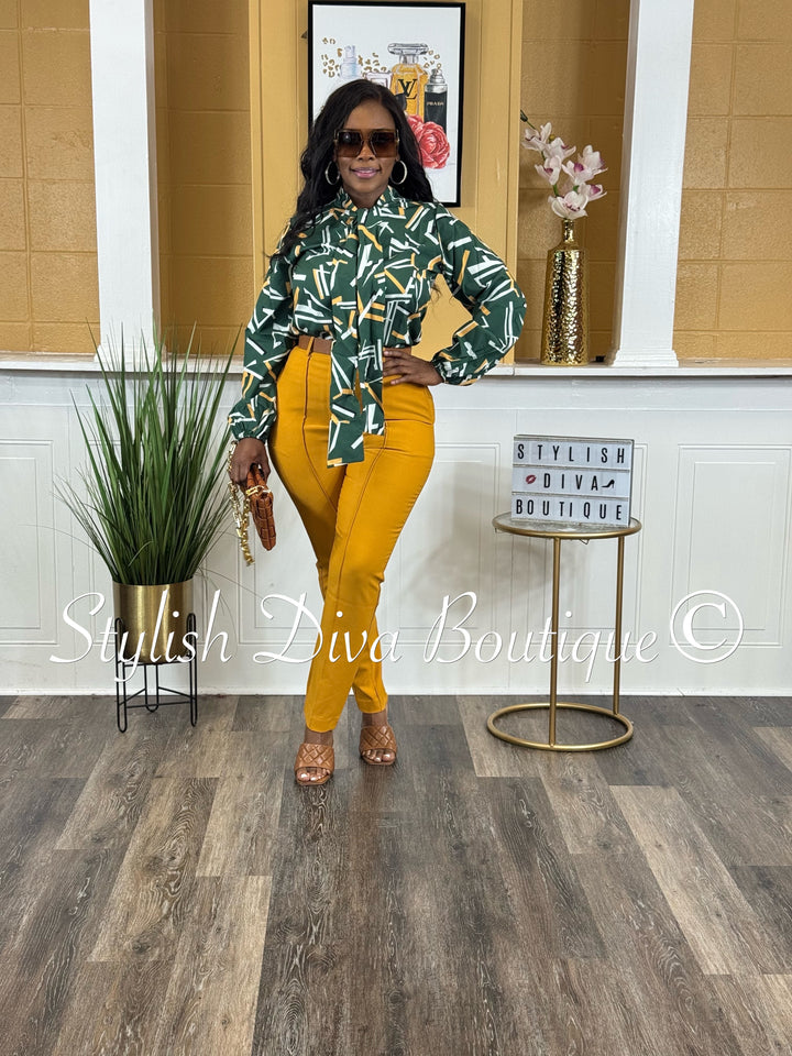 Mya Ankle Pants (Mustard)