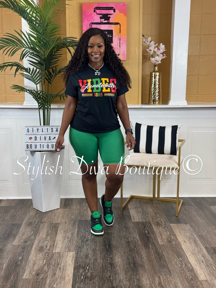 Juneteenth Vibes T-Shirt (Multi-Color Print)
