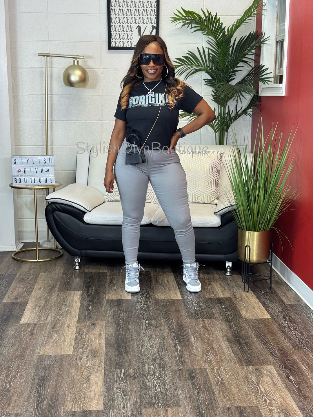 So Curvy Stretch Skinny Jeans up to 2XL (Light Grey)