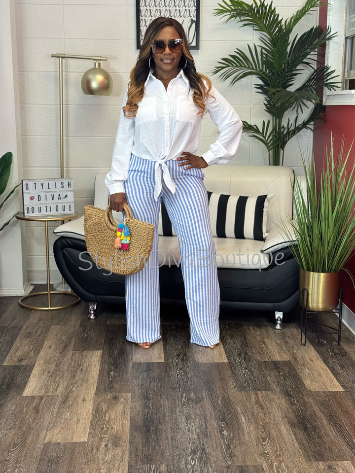 Kiya Tie Front Crop Top (White)