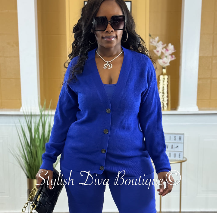 Cozy Luxe Cardigan (Bright Blue)