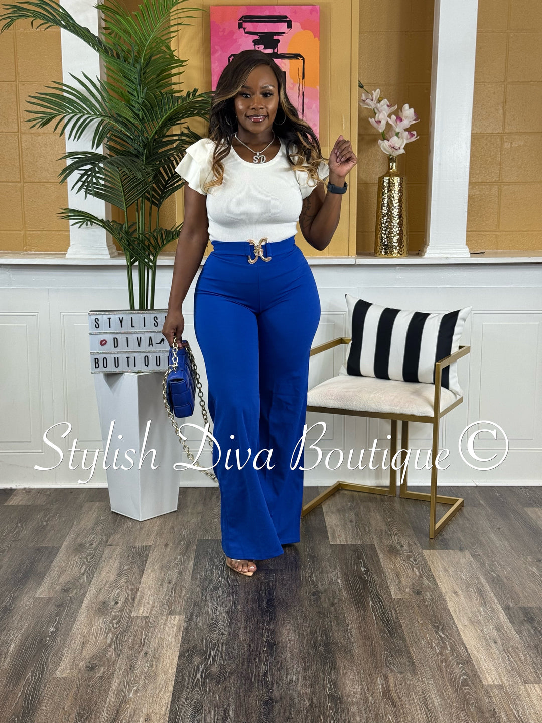 Buckle Me Bold Pants (Royal Blue)