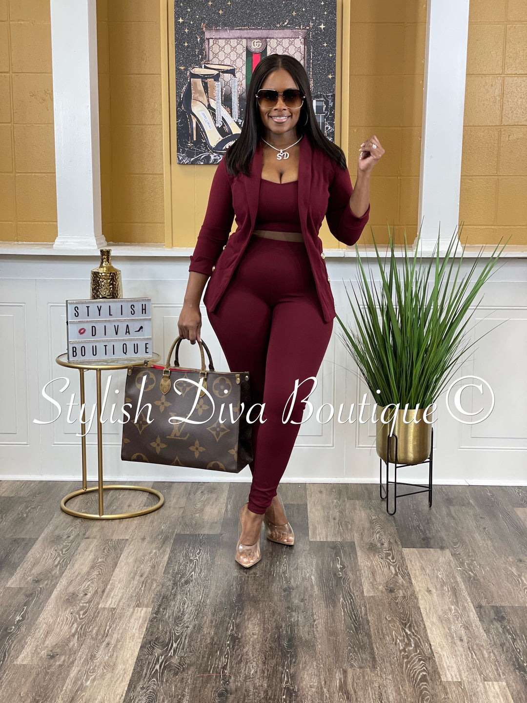 Boss Babe 3pc Jacket Set up to 3XL (Port)