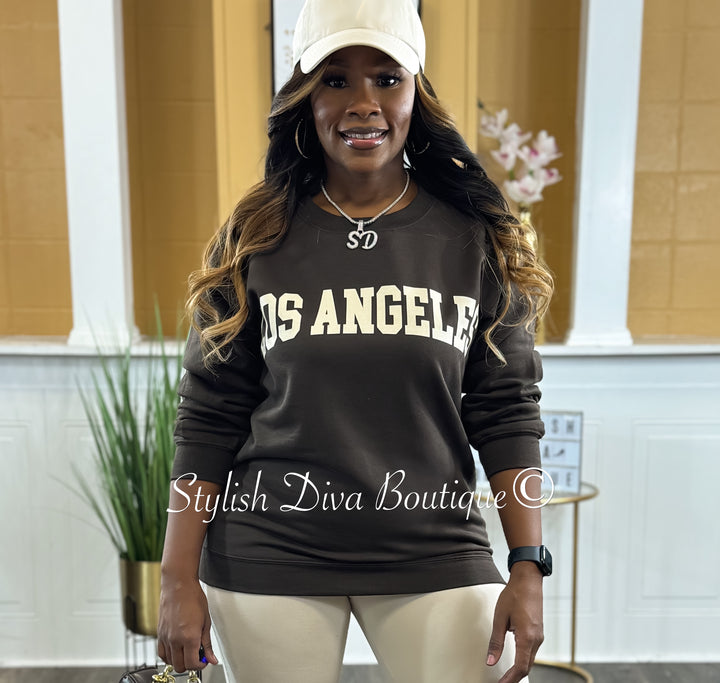 Los Angeles Sweatshirt Only up to 3XL (Cream Print)