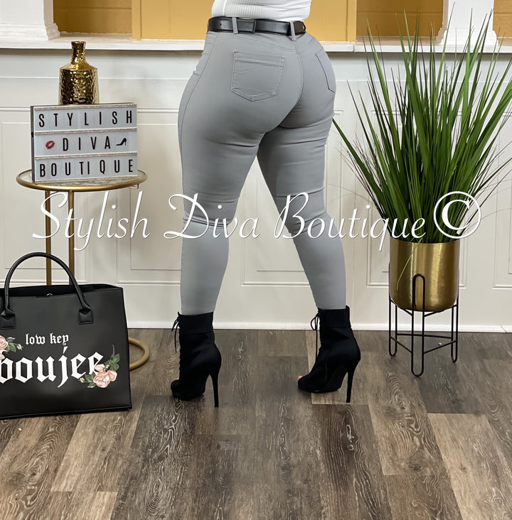 So Curvy Stretch Skinny Jeans up to 2XL (Light Grey)