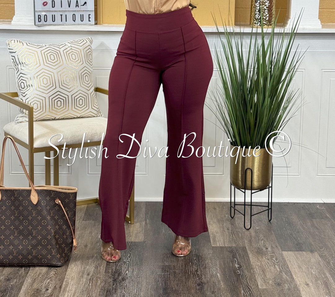 Gia Flare Pants (Dk Burgundy)