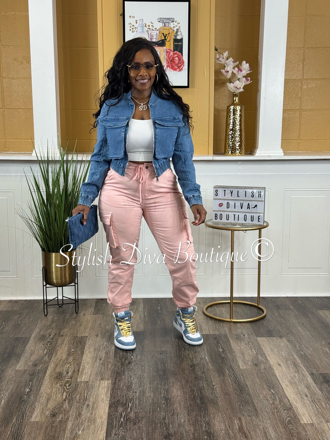 Elite Cargo Denim Jacket (Medium Denim)