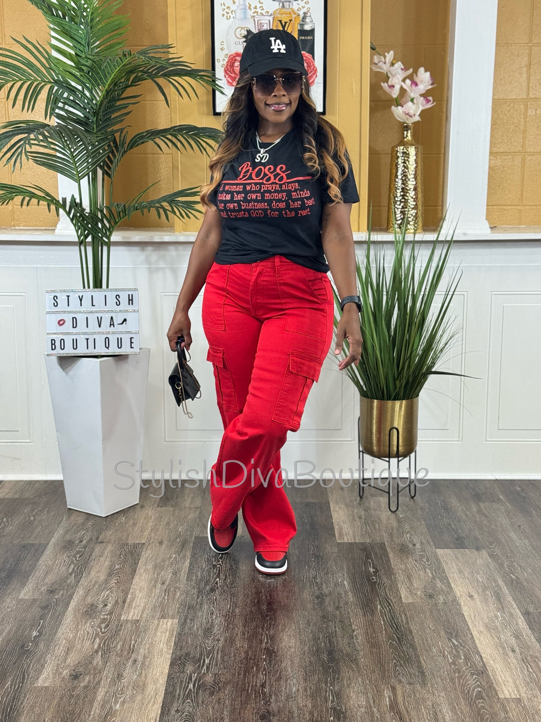 London Cargo Jeans (Red)