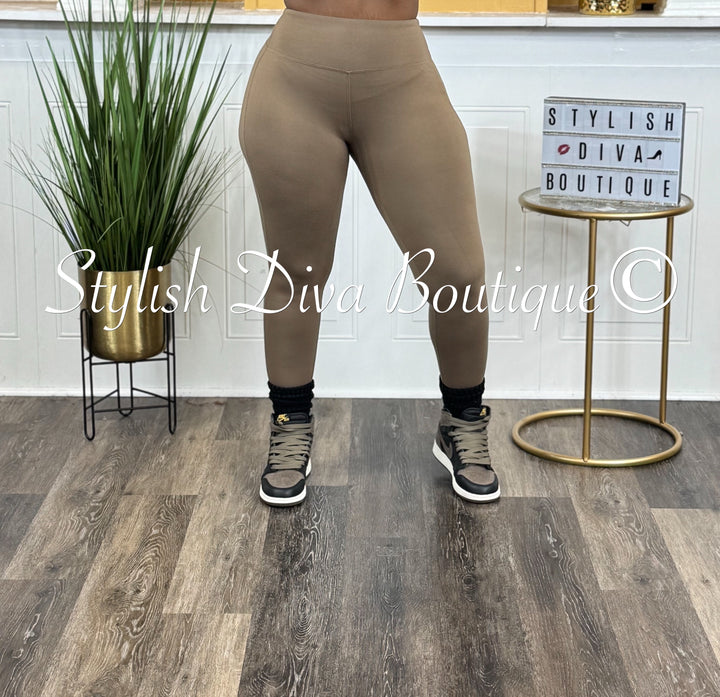 Butter Soft Microfiber Leggings up to 3XL (Mocha)