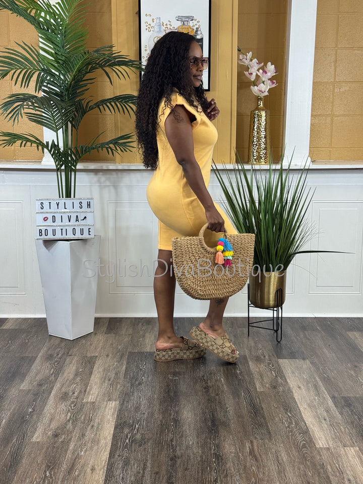 Easy Living Midi Dress (Sunkist Orange)