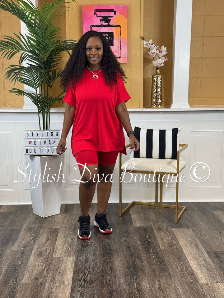 Chill Days Biker Set up to 3XL (Red)