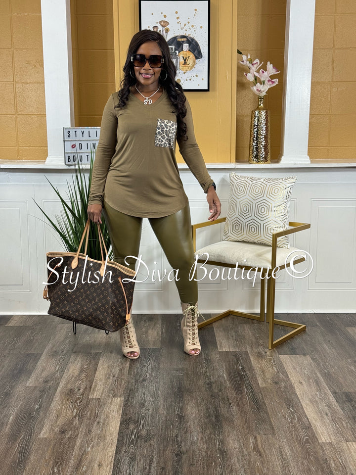 Another Cute L/S Legging Set (Dusty Olive)