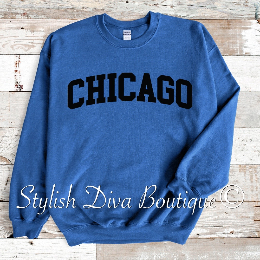 Chicago Sweatshirt Only up to 3XL (Black Print)
