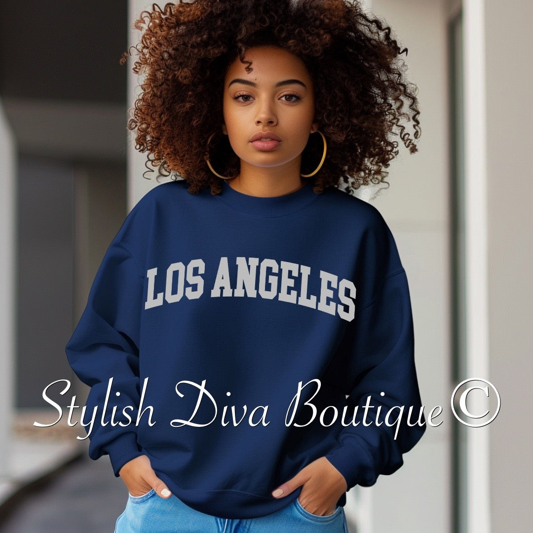 Los Angeles Sweatshirt Only up to 3XL (Grey Print)