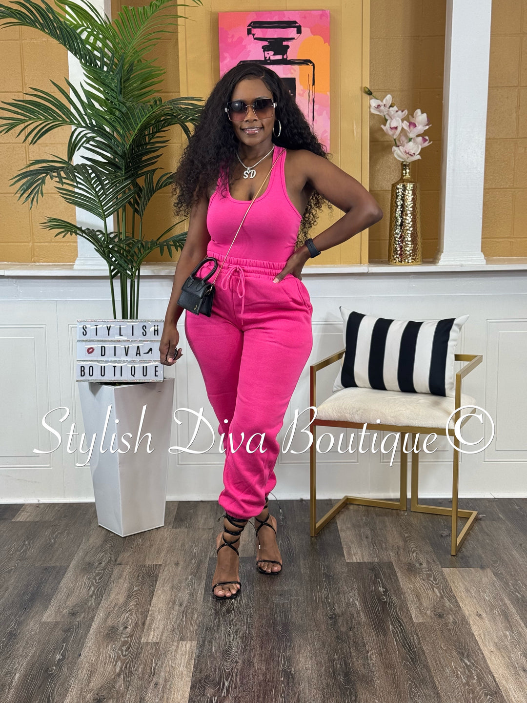 Kerri Jogger Set (Hot Pink)