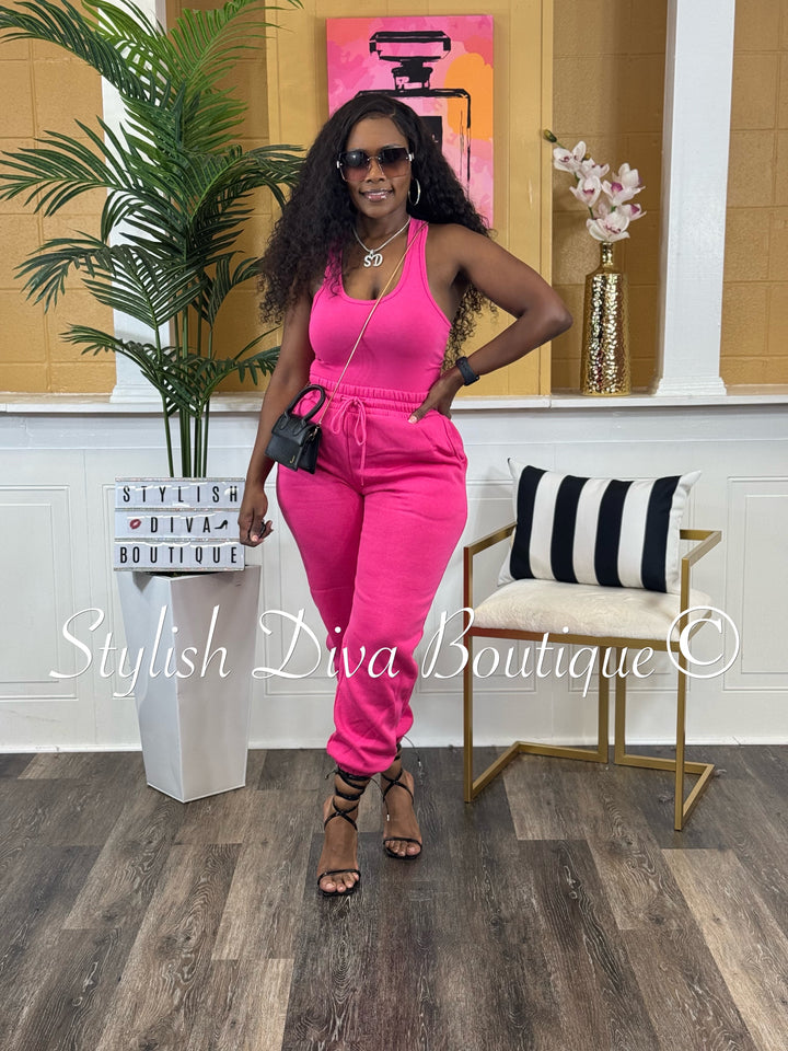 Kerri Jogger Set (Hot Pink)