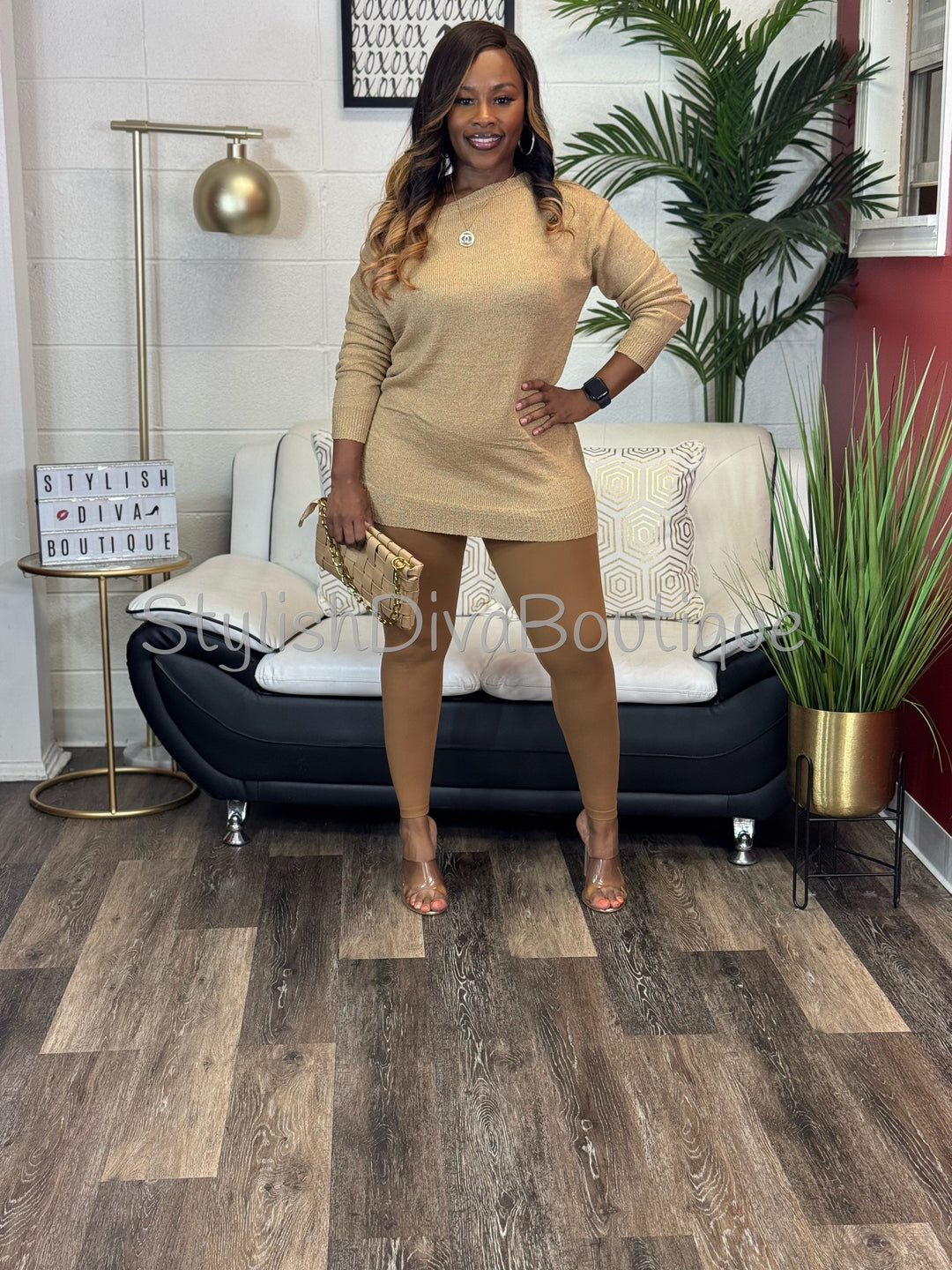 Bobbi Off Shoulder Everyday Sweater (Camel)