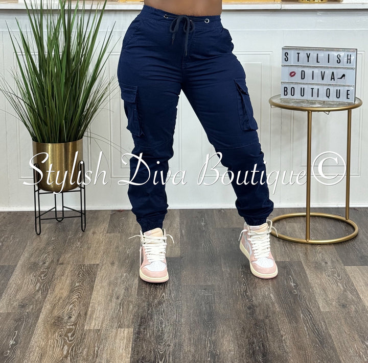 Kima Cargo Joggers (Navy)