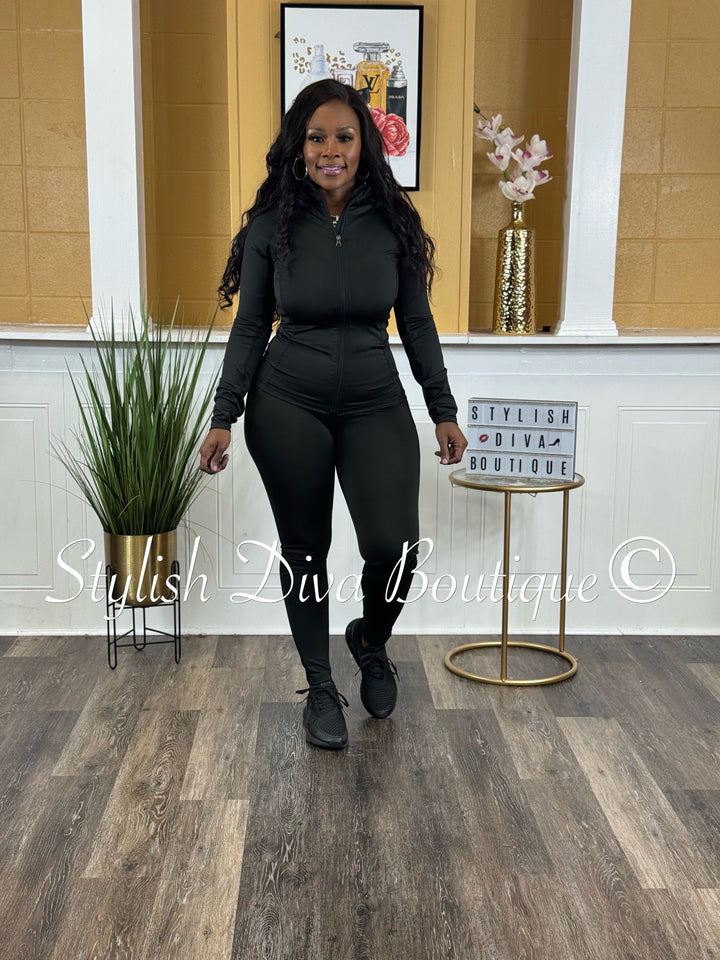 Sporty Girl 4 Piece Active Set (Black)