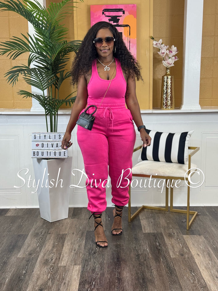 Kerri Jogger Set (Hot Pink)