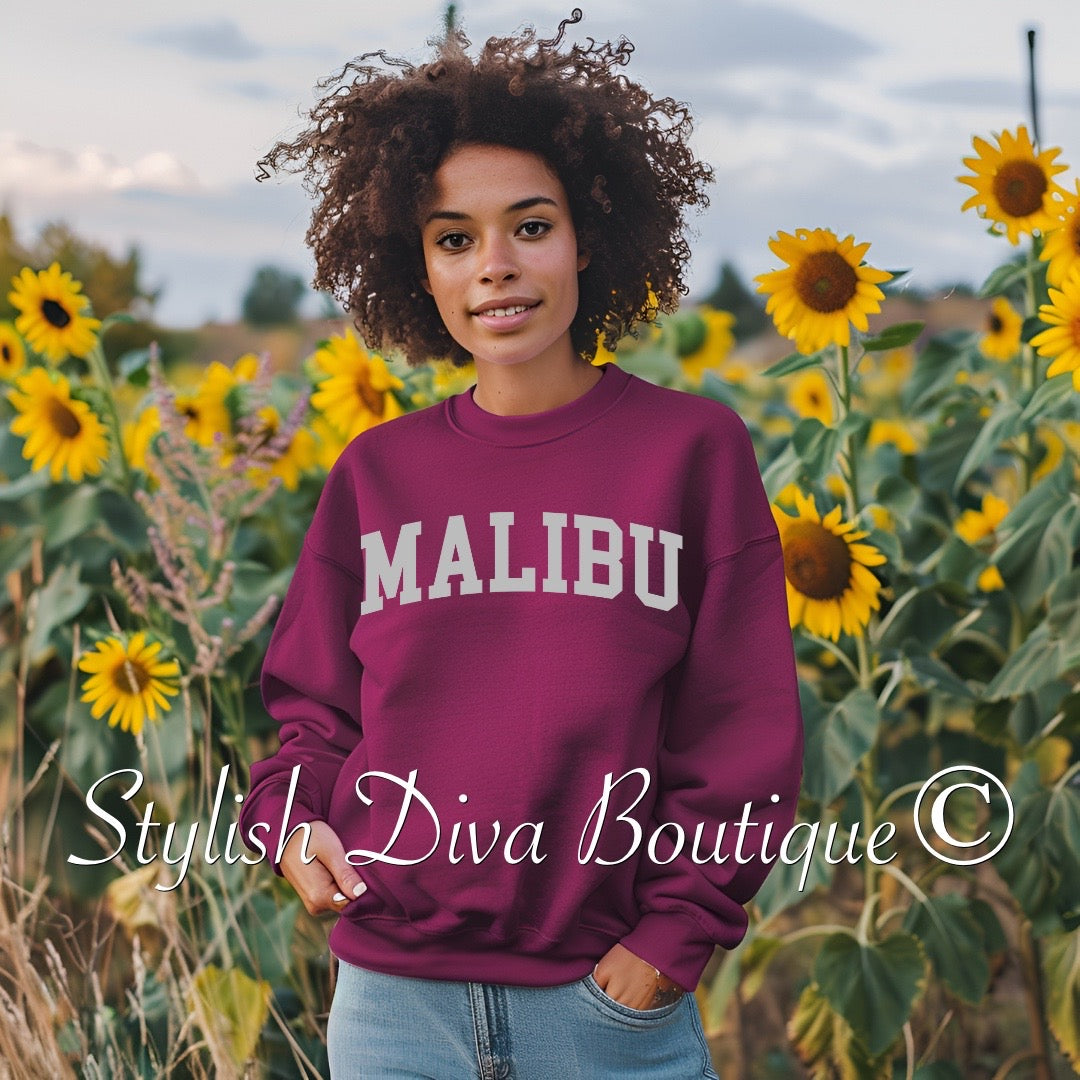 Malibu Sweatshirt Only up to 3XL (Grey Print)