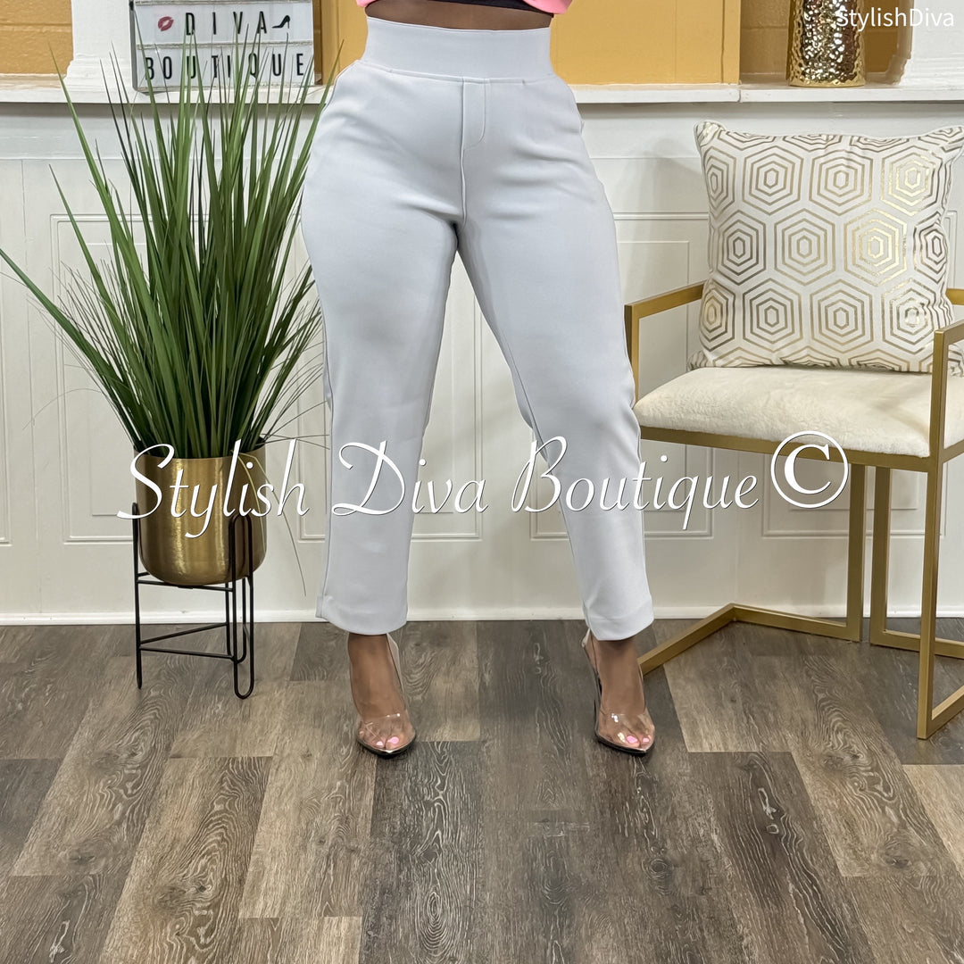 Work It Cropped Pants up to 3XL (Lt Grey)