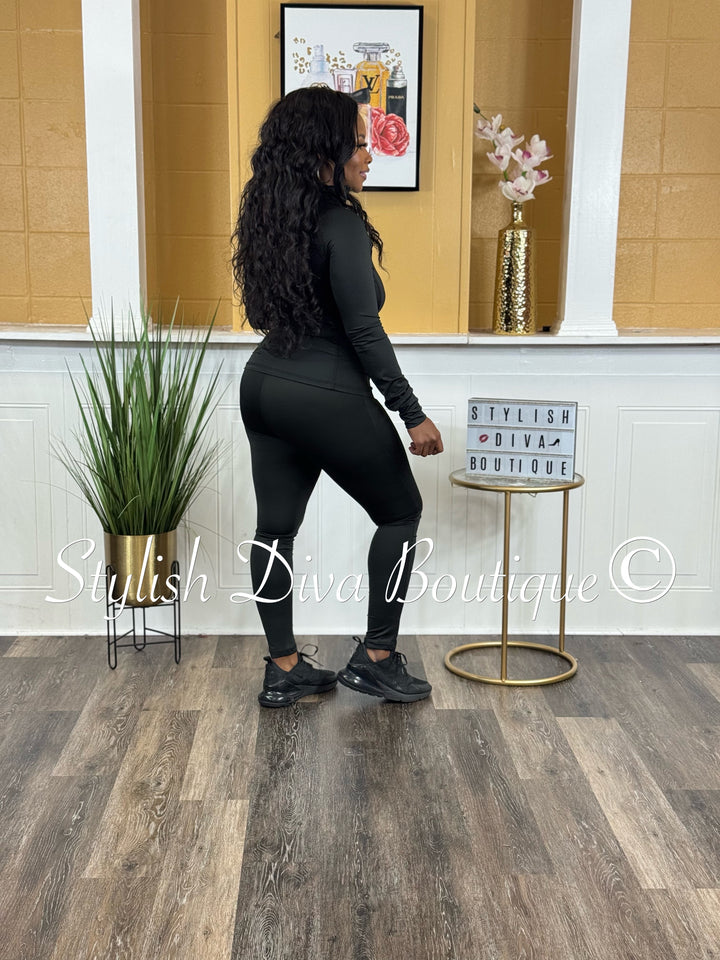 Sporty Girl 4 Piece Active Set (Black)