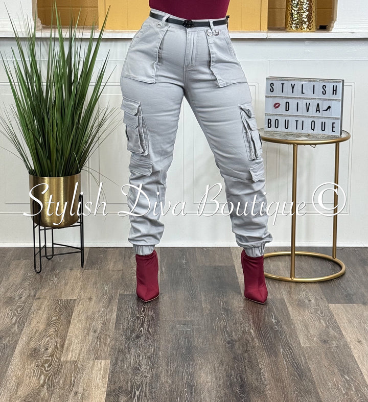 Sienna Cargo Joggers (Grey)