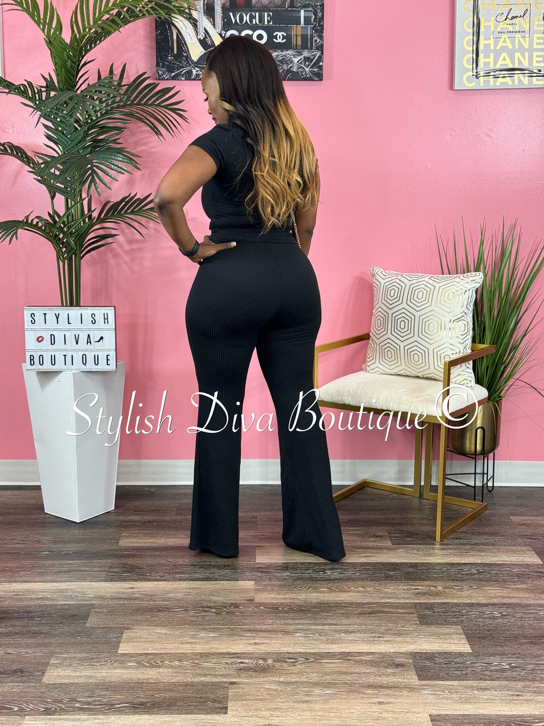 Dynasty 2pc Pant Set up to 3XL (Black)