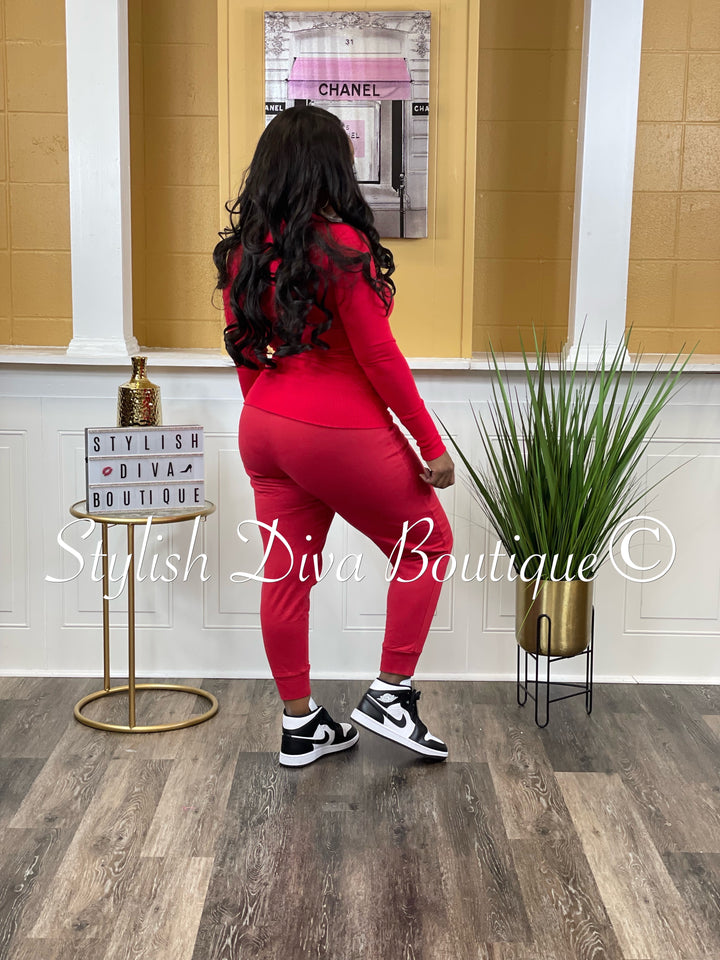 Riah Jogger Set (Dk Red)