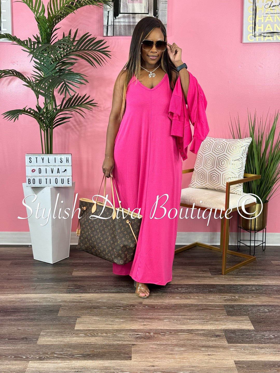 Penelope Maxi Dress Set (Pink)