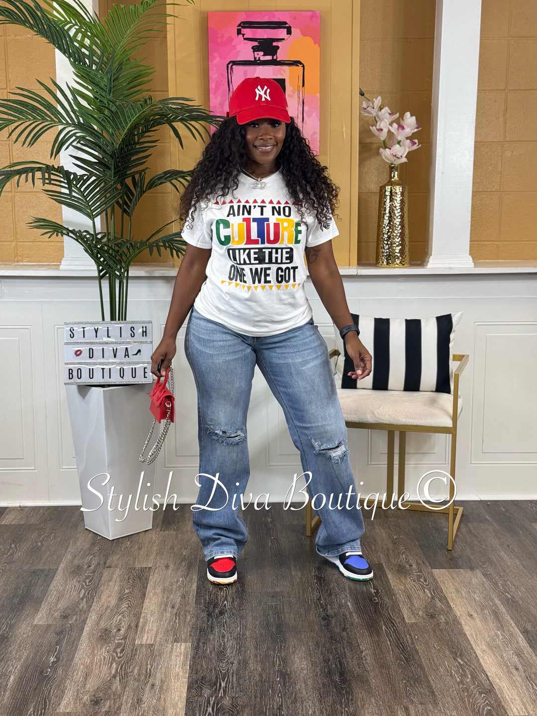 Ain't No Culture T-Shirt (Multi-Color Print)