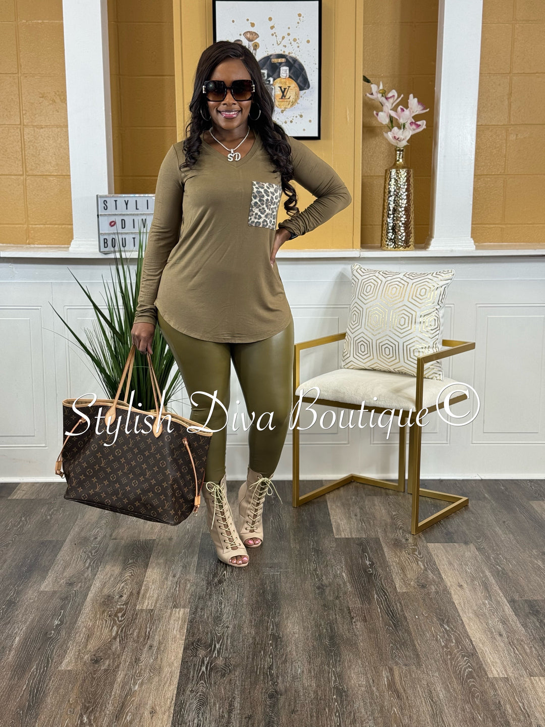 Another Cute L/S Legging Set (Dusty Olive)