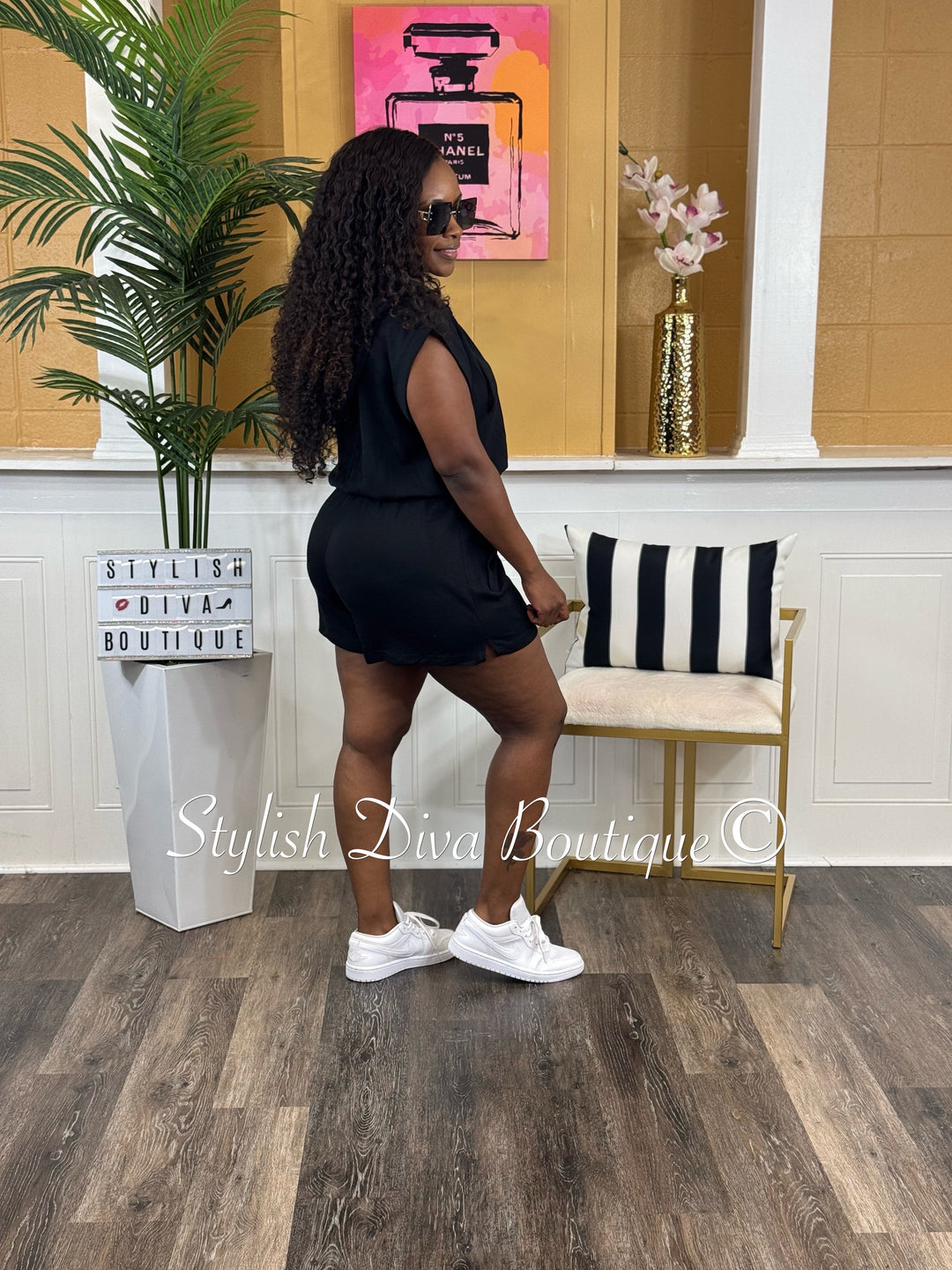 Jazmin Hooded Romper (Black)