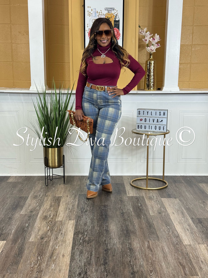 Plaid Perfection Vintage Jeans (Blue Haze)