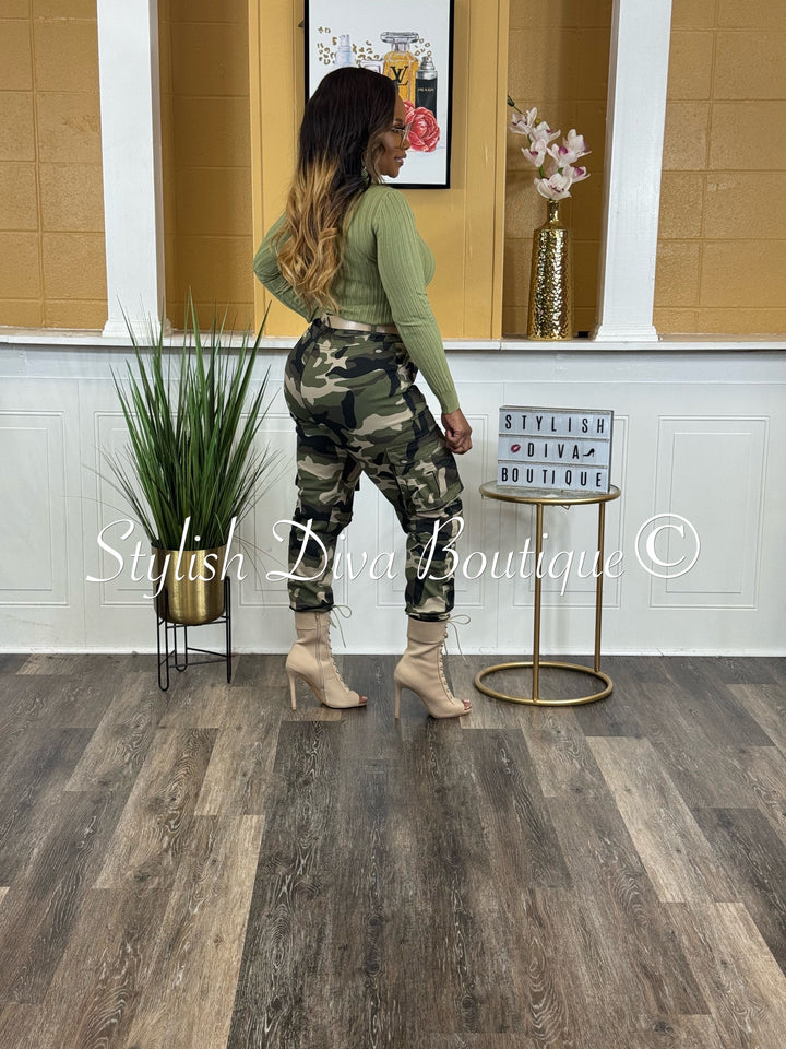 Sienna Camo Cargo Joggers (Light Camo)