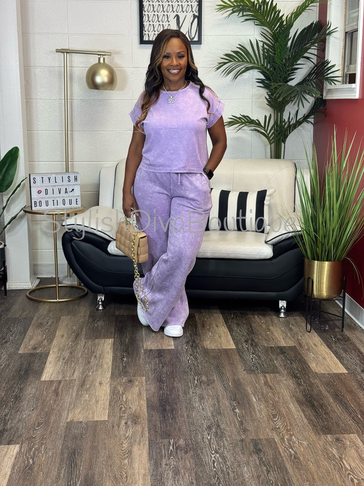 Relaxed &amp; Ready Acid Wash Set (Lavender)