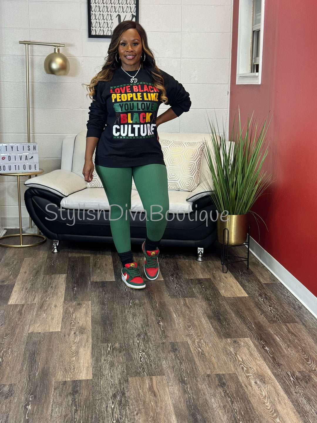 Seamless Ribbed High Waist Leggings (Dark Green)